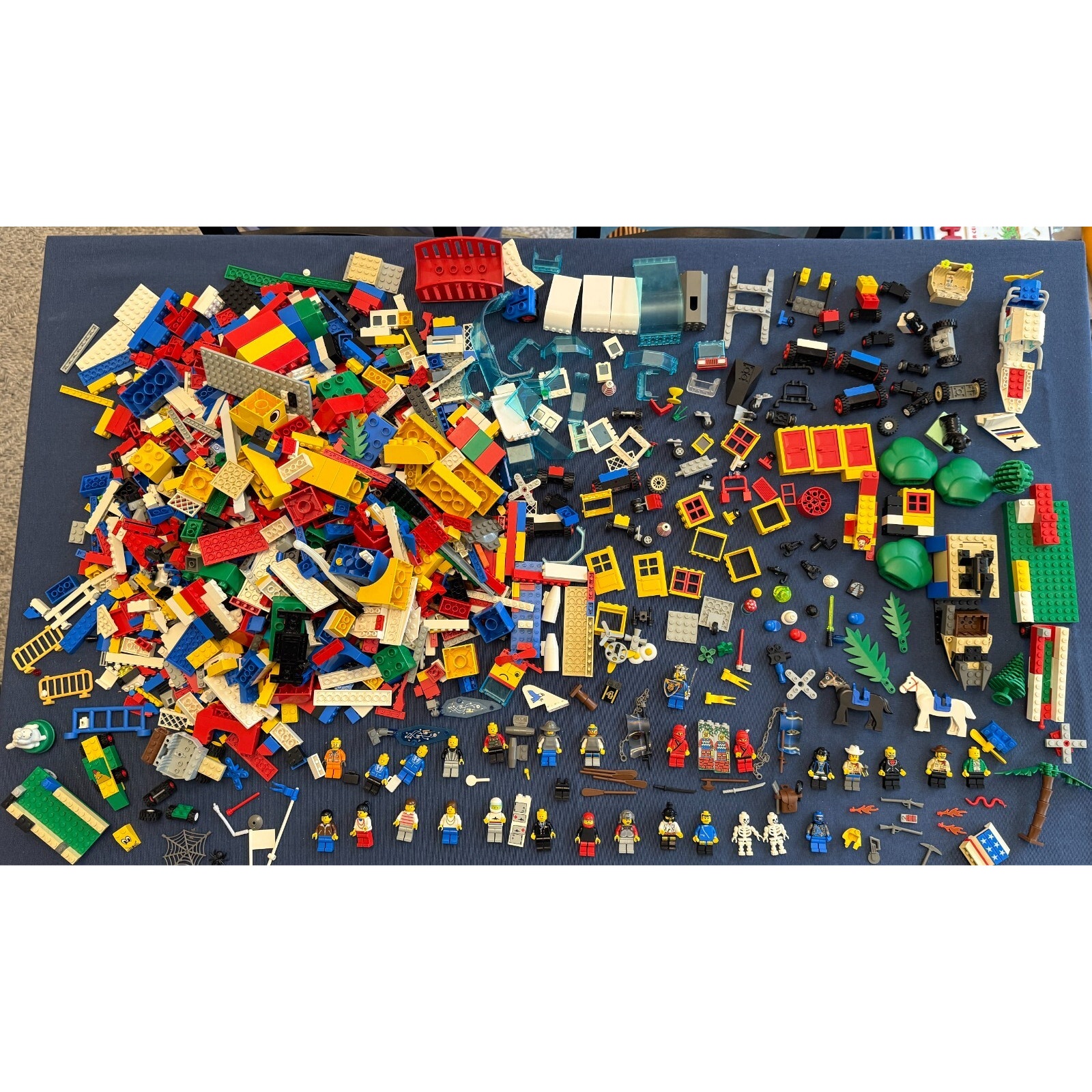 LEGO Vintage Lot -Minifigures, Parts and More + Duplo 1755 w/ Bucket 7.8 Pounds!