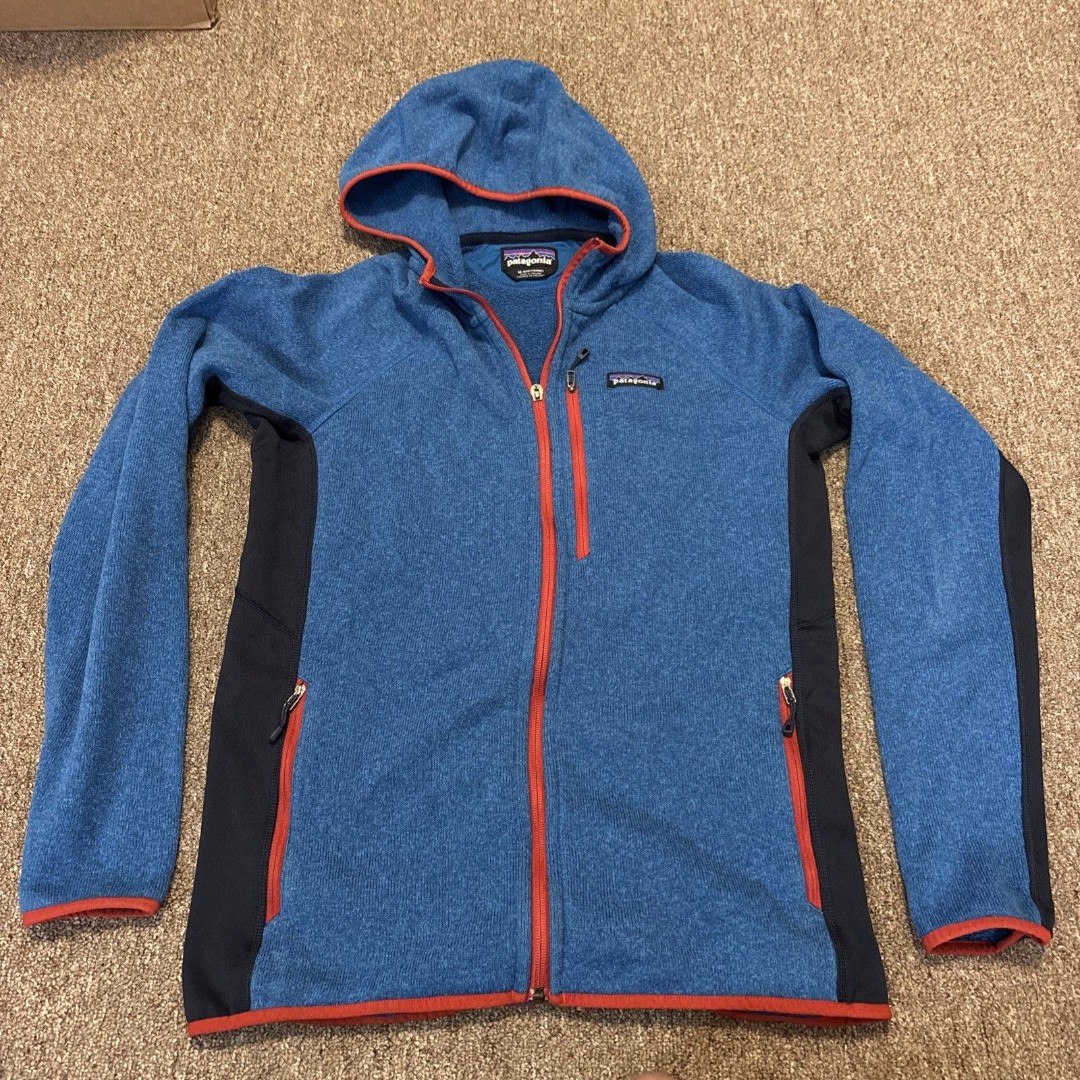 Patagonia Performance Better Sweater Hoodie Hoody Med Blue Fleece 25960 READ