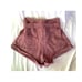 Sandra Weil Pink Red High Waisted Linen Tie Italo Shorts, Size 6