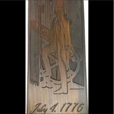 American Revolution Hessian Artilleray Soldier Next To Cannon Wood Wall Decor