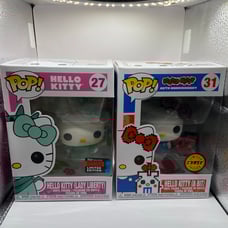 Funko Pop Hello Kitty 8 Bit Chase & Hello Kitty Lady Liberty Bundle Brand New