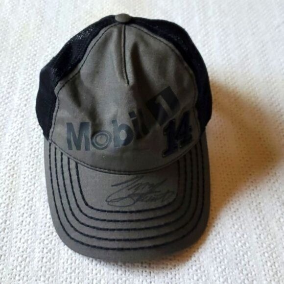 Chase Nascar Mobil 1 Embroidered Graphic Signed Tony Stewart Black BaseBall Cap