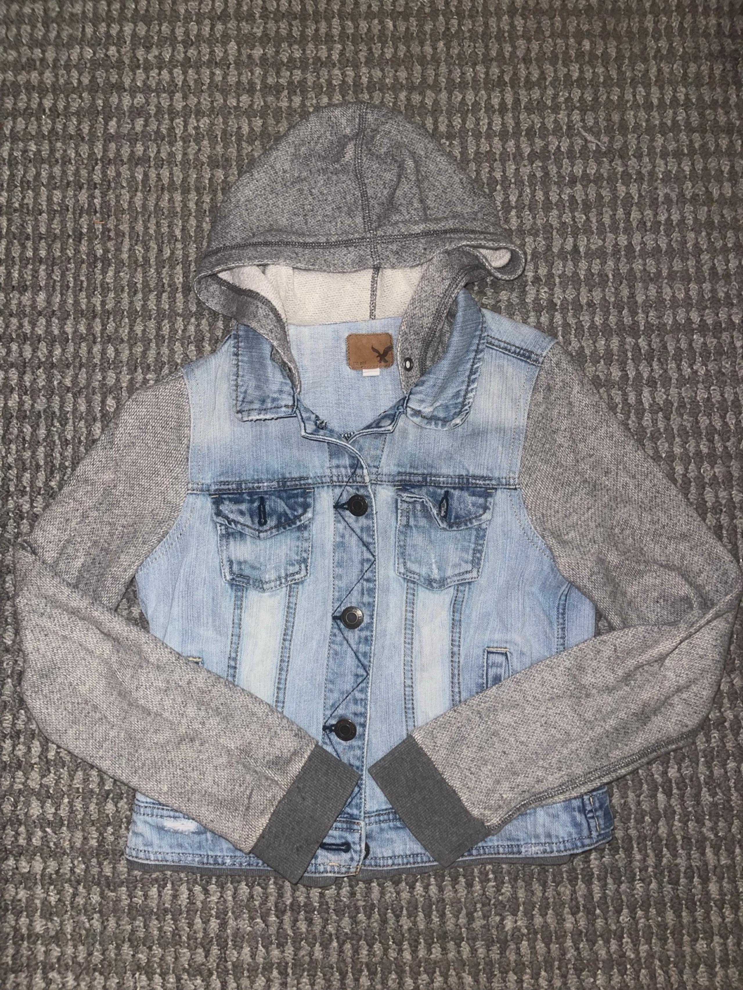 American Eagle Hooded Jean Jacket