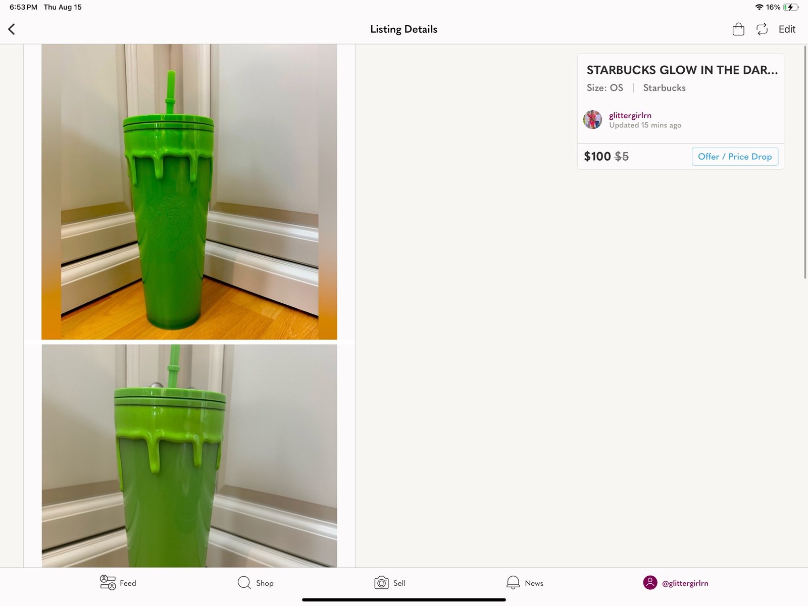 Starbucks 2023 HALLOWEEN GLOW IN THE DARK CUP