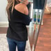 Vici black cold shoulder sweater