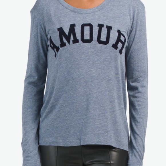 Zadig & Voltaire Willy Amour Long Sleeve Cotton Blend Graphic Tee M