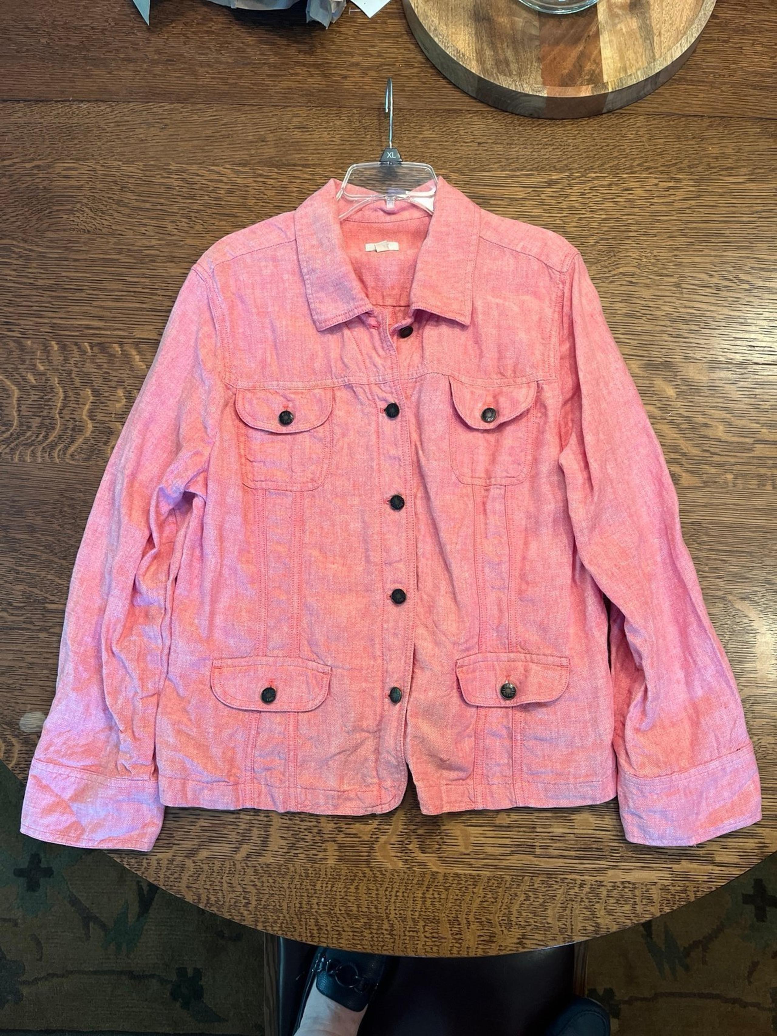 J. Jill XL Pink Linen Jacket lightweight