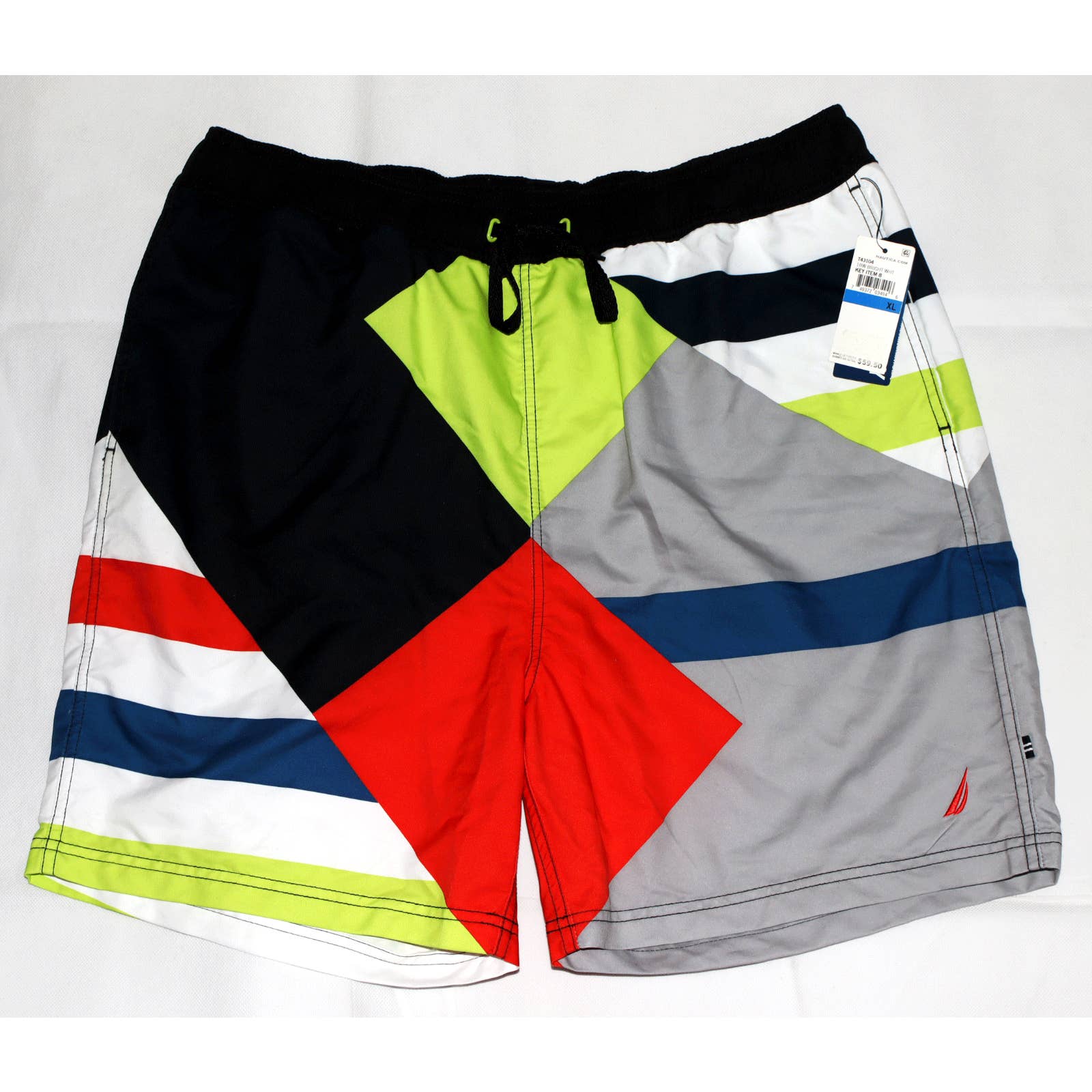 Nautica Quick Dry Men's Multi-Color Brief Lined Swim Trunks Boardshorts Size XL