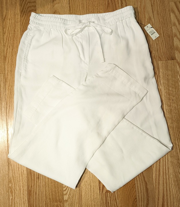 Brand New The Easy Drawstring White Pants, Talbots XS
