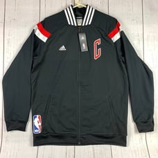 Chicago Bulls Varsity Jacket Men Large Black Adidas NBA Full Zip New Adult