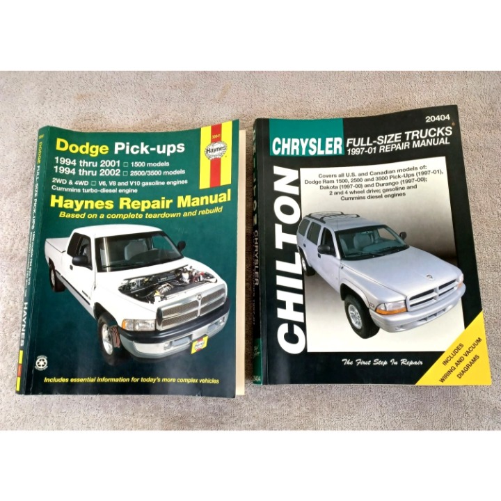 Lot of 2 Auto Repair Manuals Dodge Pickups Chrysler Trucks PB DIY Books