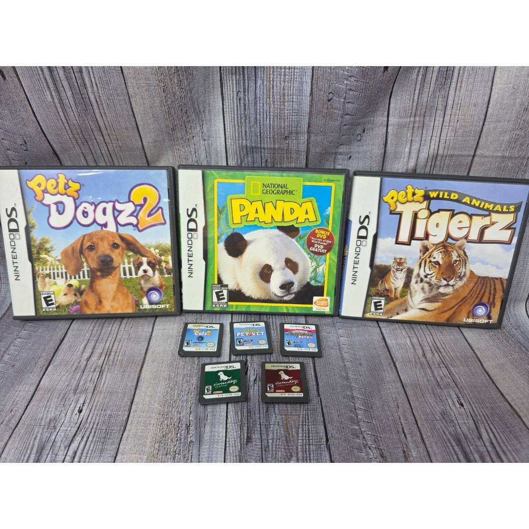LOT Nintendogs Dachshund Lab Petz Dogz 2 Catz 2 Tigerz Vet Panda +++ Nintendo DS