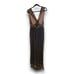 Free People Boho Wide Leg Jumpsuit Gray/Brown Size L with beading detail!