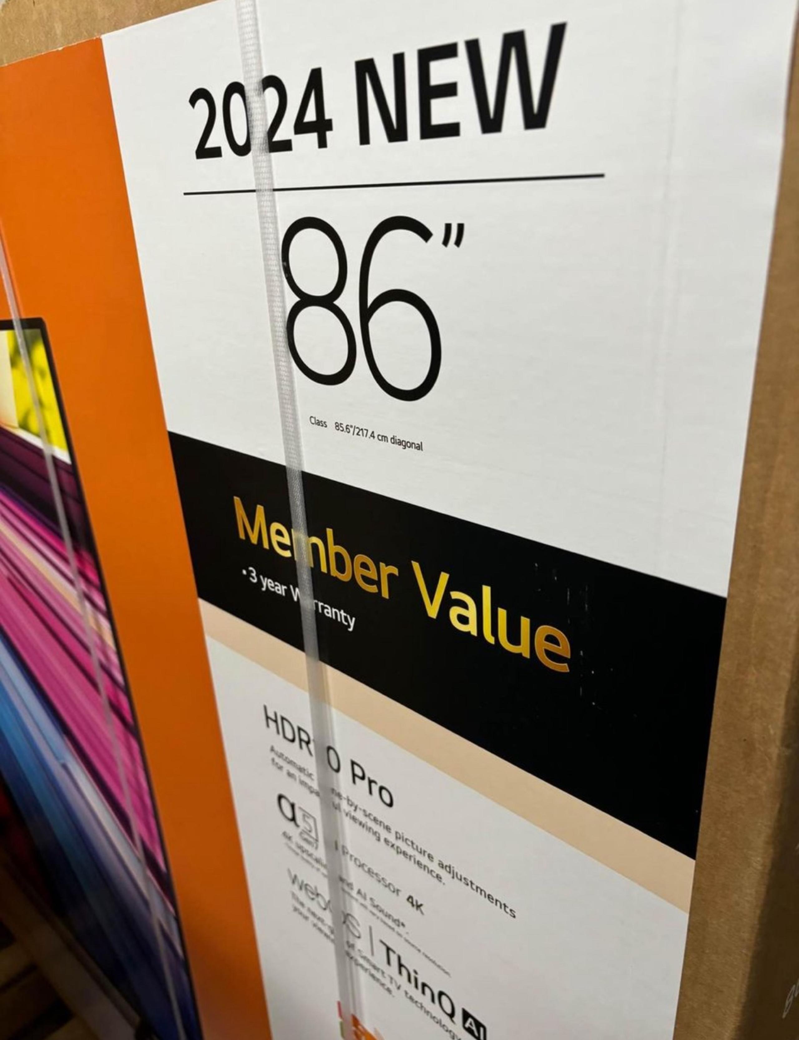 LG 86” 4K smart TV webOS 2024 UT75