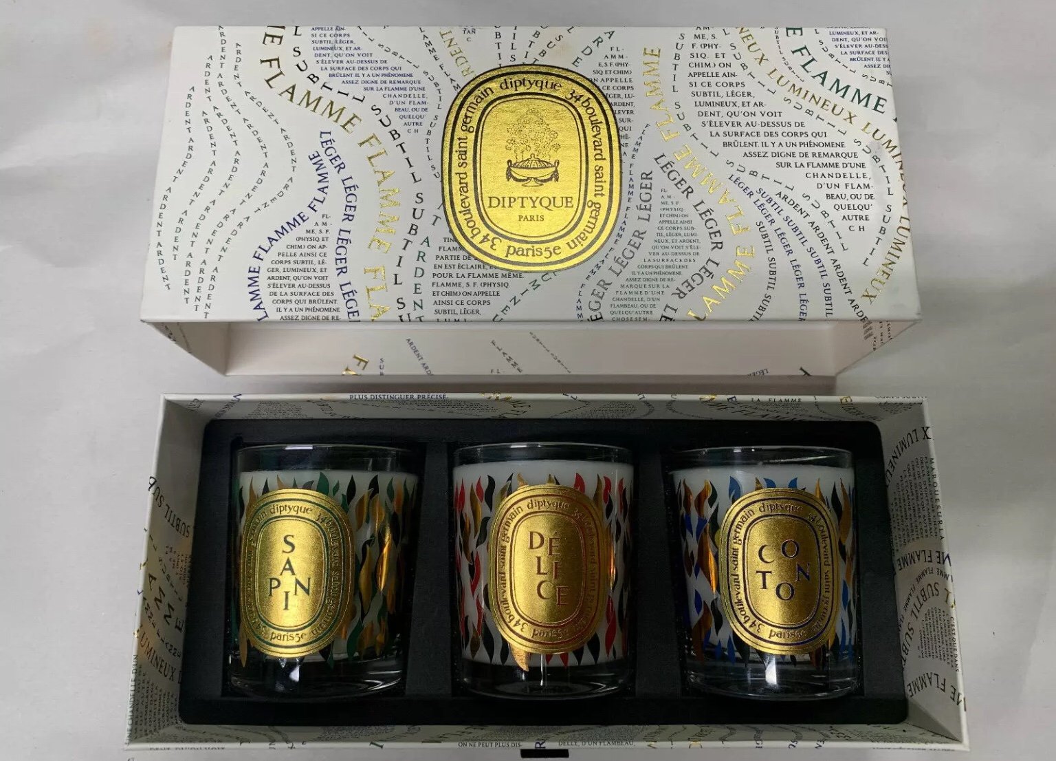 3 CANDLE SET - Diptyque 34 Boulevard Saint Germain Scented Oval (3 -2.4OZ CANDLE