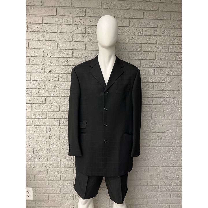 Steve Harvey Men Black Extra Fine Merino Wool Jacket Size 44R