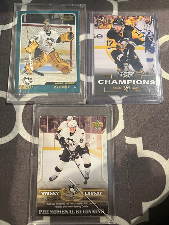 hockey Pittsburgh penguins upper deck o pee chee fleury Crosby rust RARE