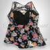 Torrid Black Floral Mesh Overlay Underwire Short Swim Dress Swimsuit 2X 18 20