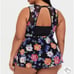 Torrid Black Floral Mesh Overlay Underwire Short Swim Dress Swimsuit 2X 18 20