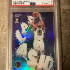 Stephen Curry Golden State Warriors PURPLE SPLASH! PSA MINT 9