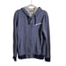 SLVDR Full Zip Mid Weight Hoodie Denim Blue Striped Pockets Zip Pocket Size M