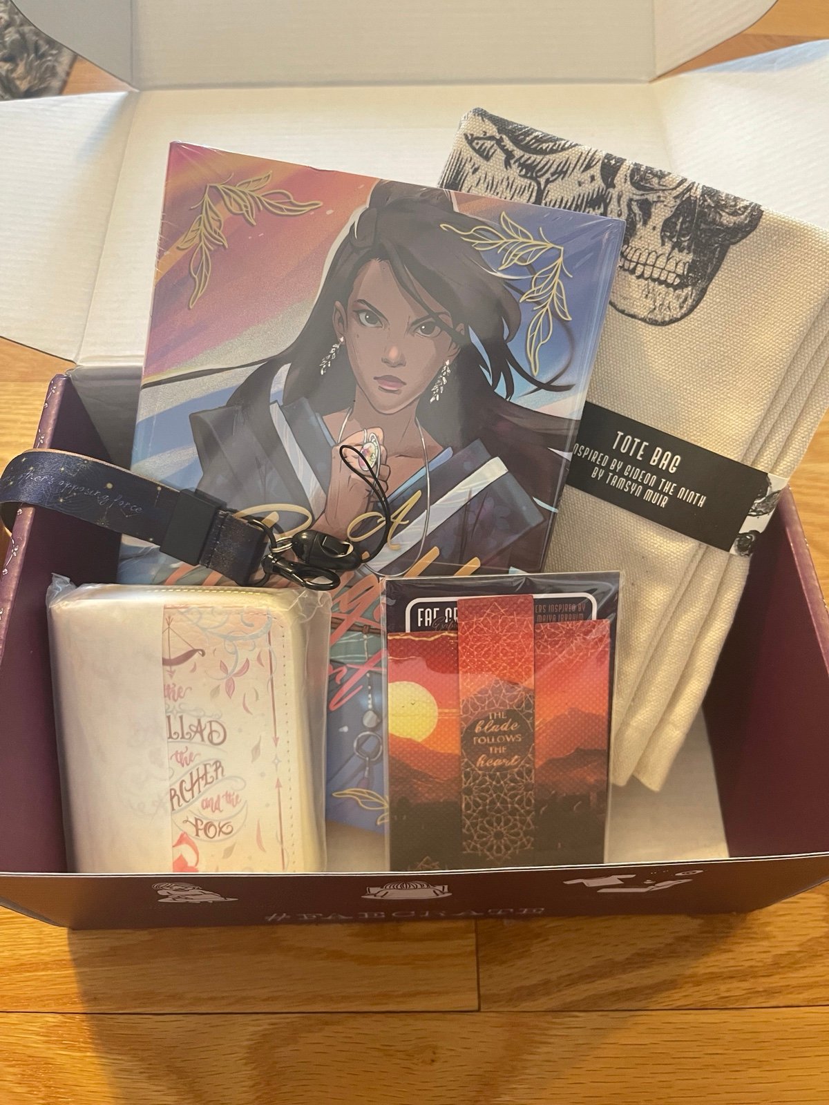 March 2024 full Fae Crate box with once upon a broken heart wallet