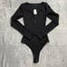 Abercrombie Bodysuit Medium NWT Black Ribbed Henley Long Sleeve