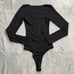 Abercrombie Bodysuit Medium NWT Black Ribbed Henley Long Sleeve