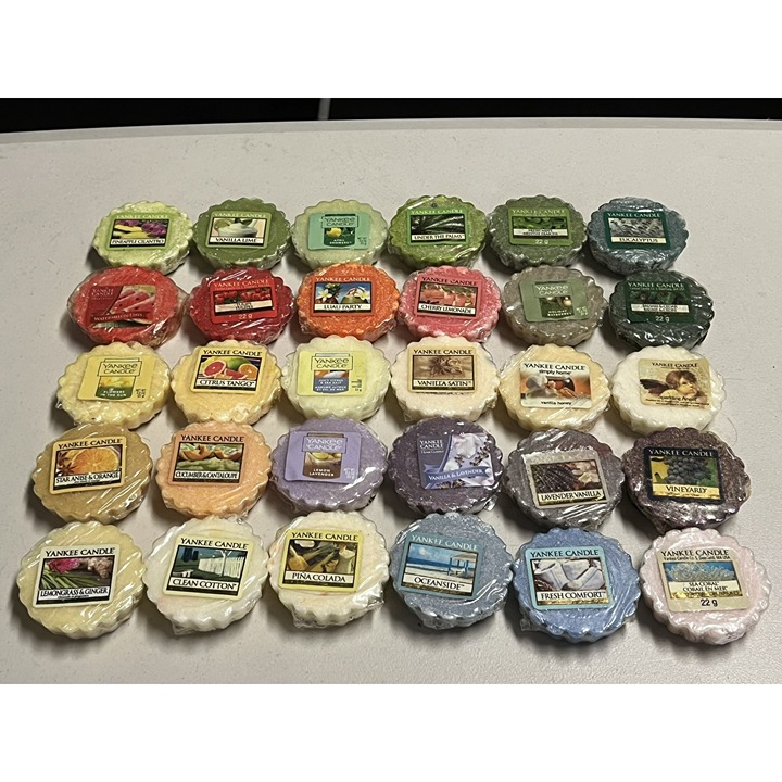 Yankee Candle Wax Melts Tarts Vanilla Lavender Beach Christmas Variety Lot of 30
