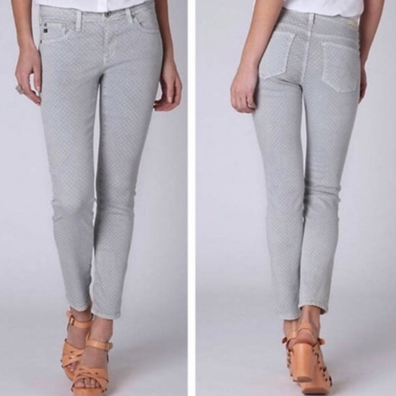 AG Adriano Goldschmied The Stevie Ankle Polka Dot Jeans 30