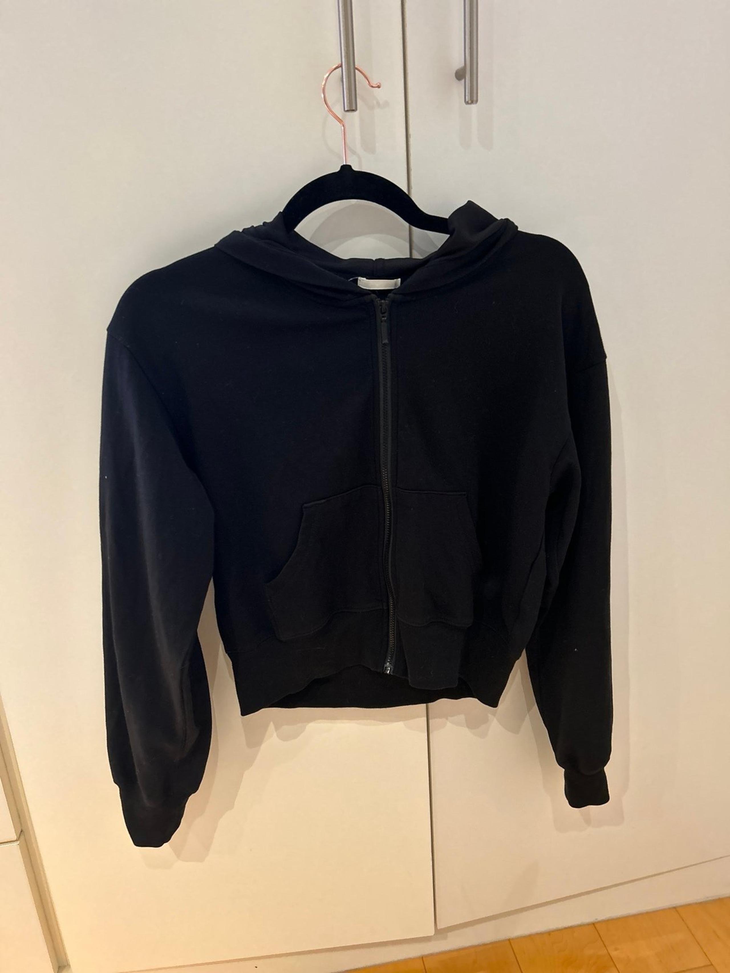 Black scuba zip up hoodie