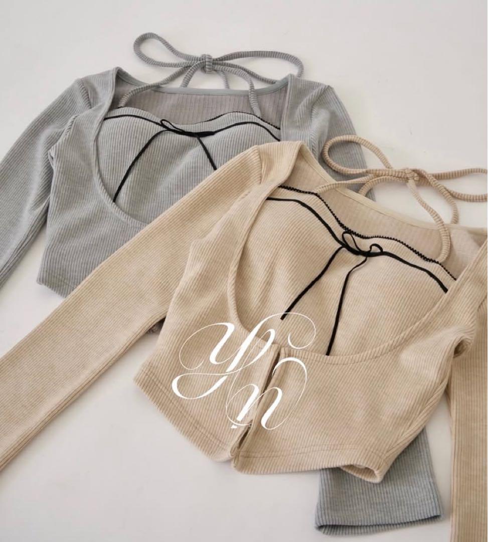YILON Corset design layered tops グレー