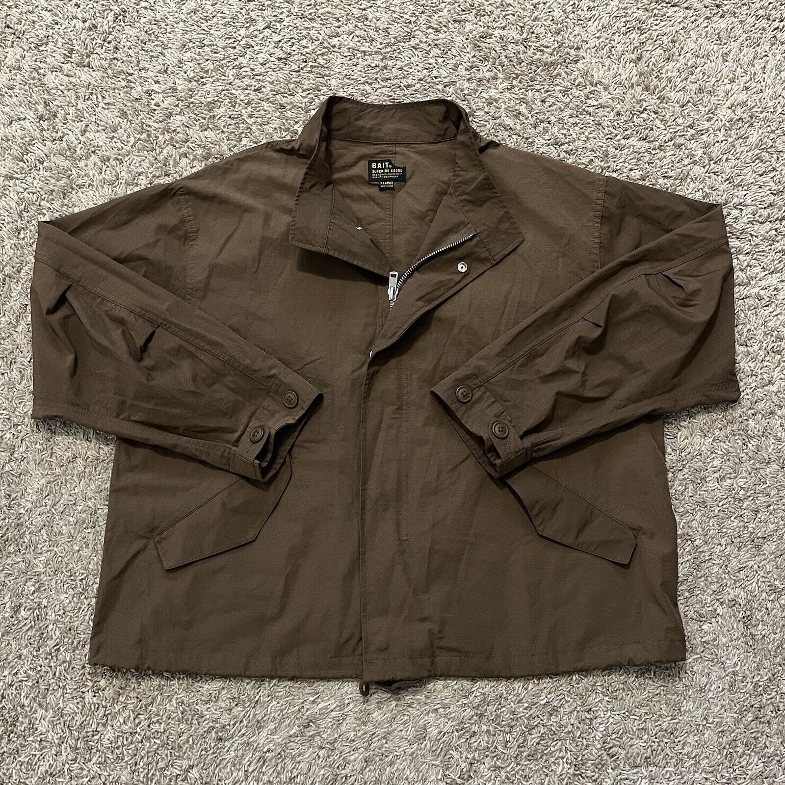 Bait Ripstop Army Military Cargo Utility Oversized Full Zip Jacket XL