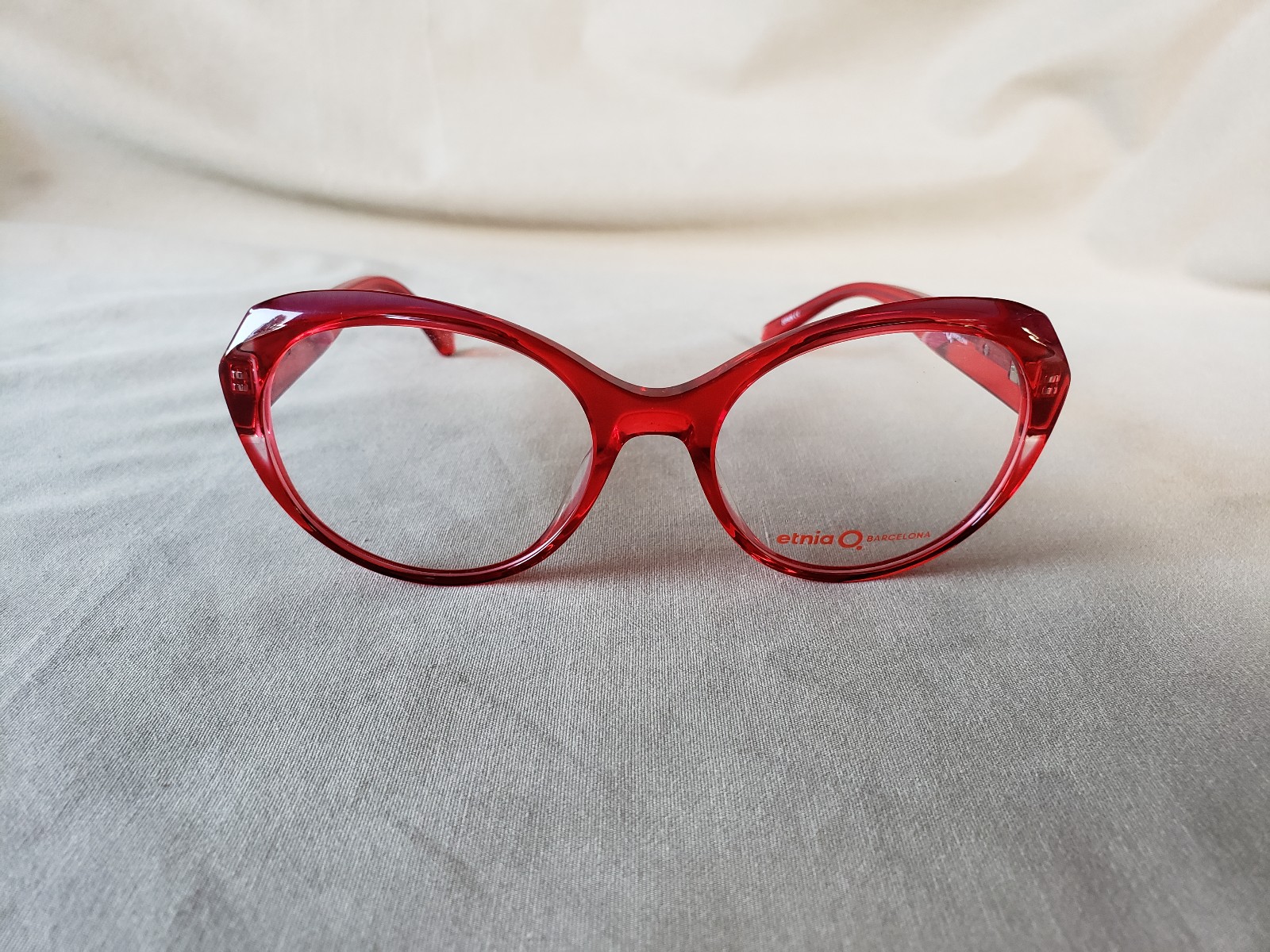 NEW Etnia Barcelona Tivoli Red Pink Transparent Eyeglasses 52 19 140