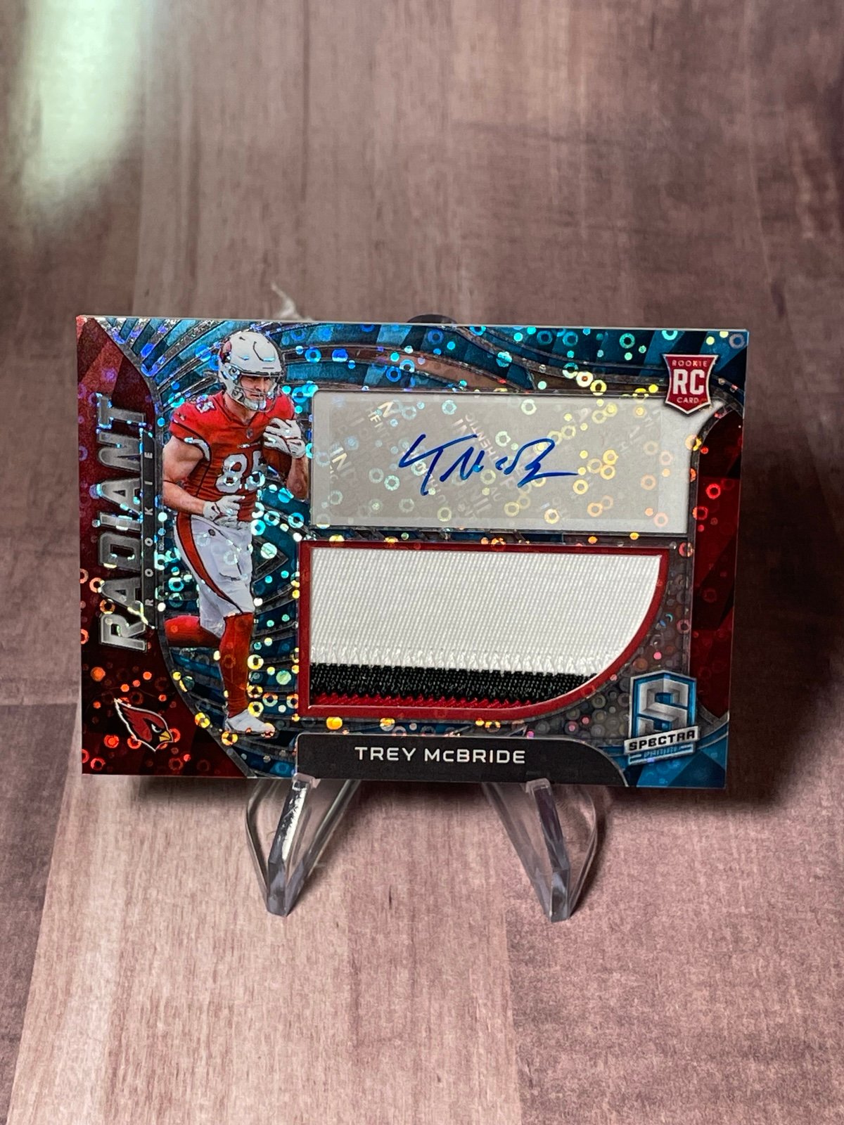 2022 Spectra Trey McBride Rpa /50 Disco Rookie Patch Auto Arizona Cardinals