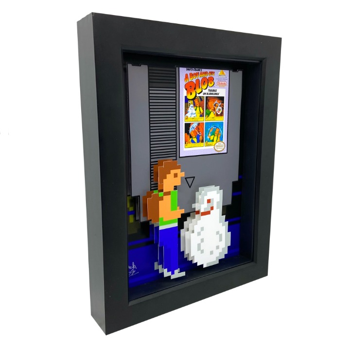 A Boy and His Blob Nintendo NES Video Game Mancave Decor 8 Bit 3D Art