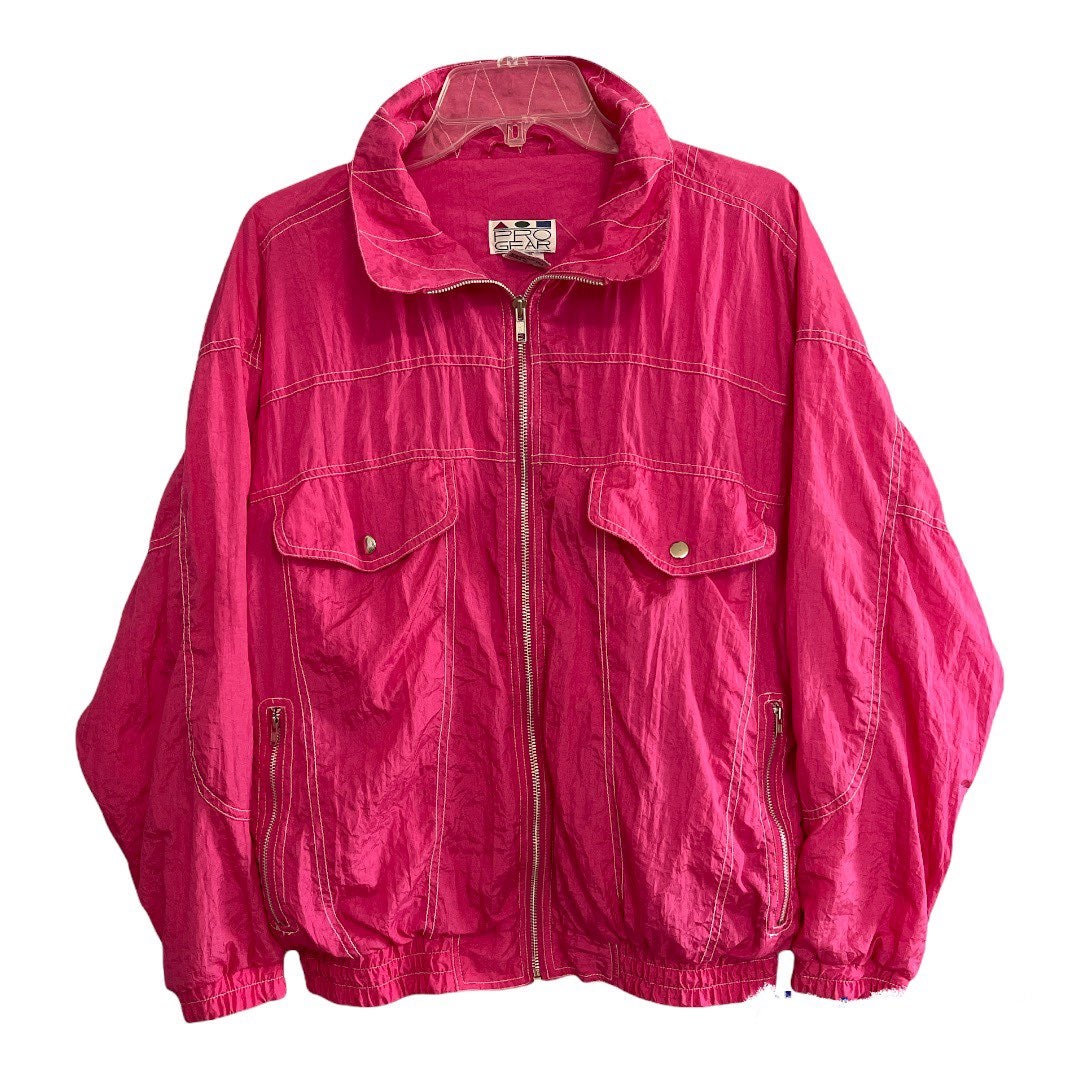 Vintage 90's Pro Gear pink wind breaker women's large 14