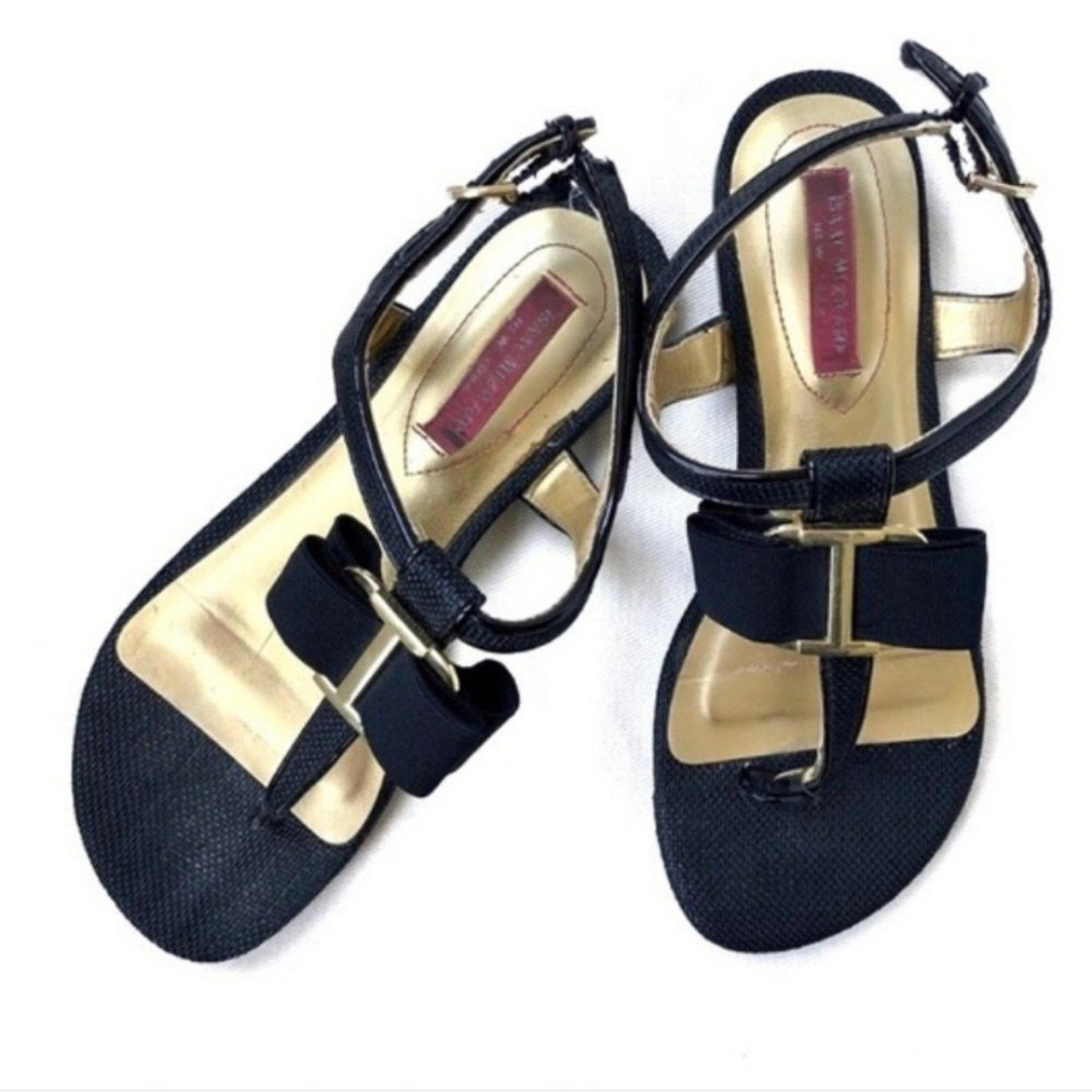Isaac Mizrahi Bree T-Strap Black with Bows Sandals