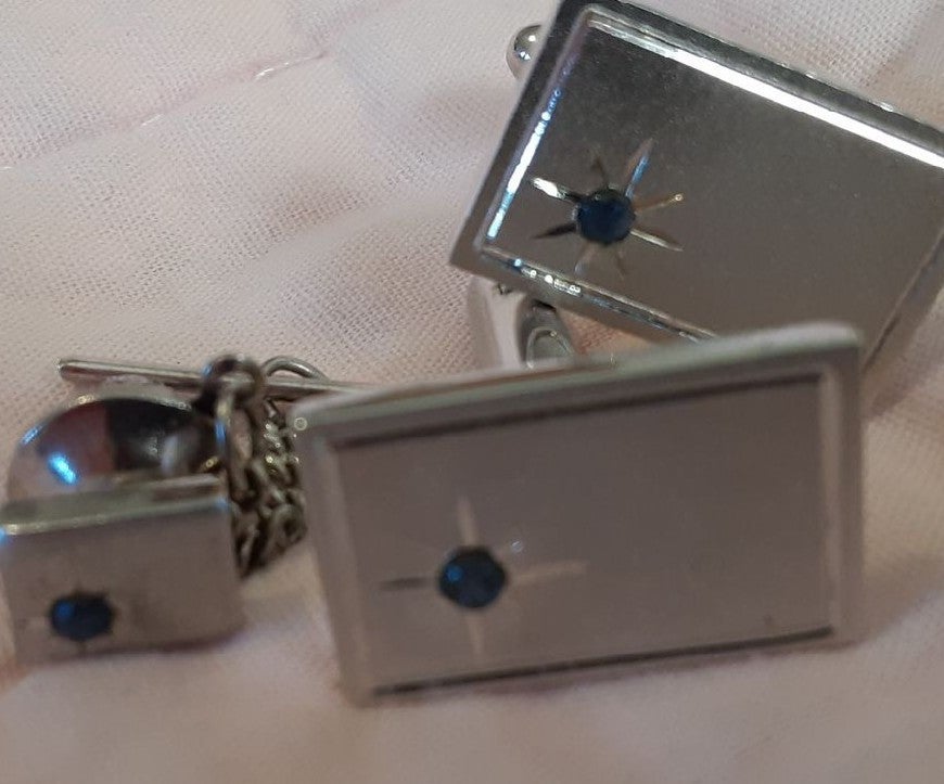 Danté Saphire and silver cufflinks