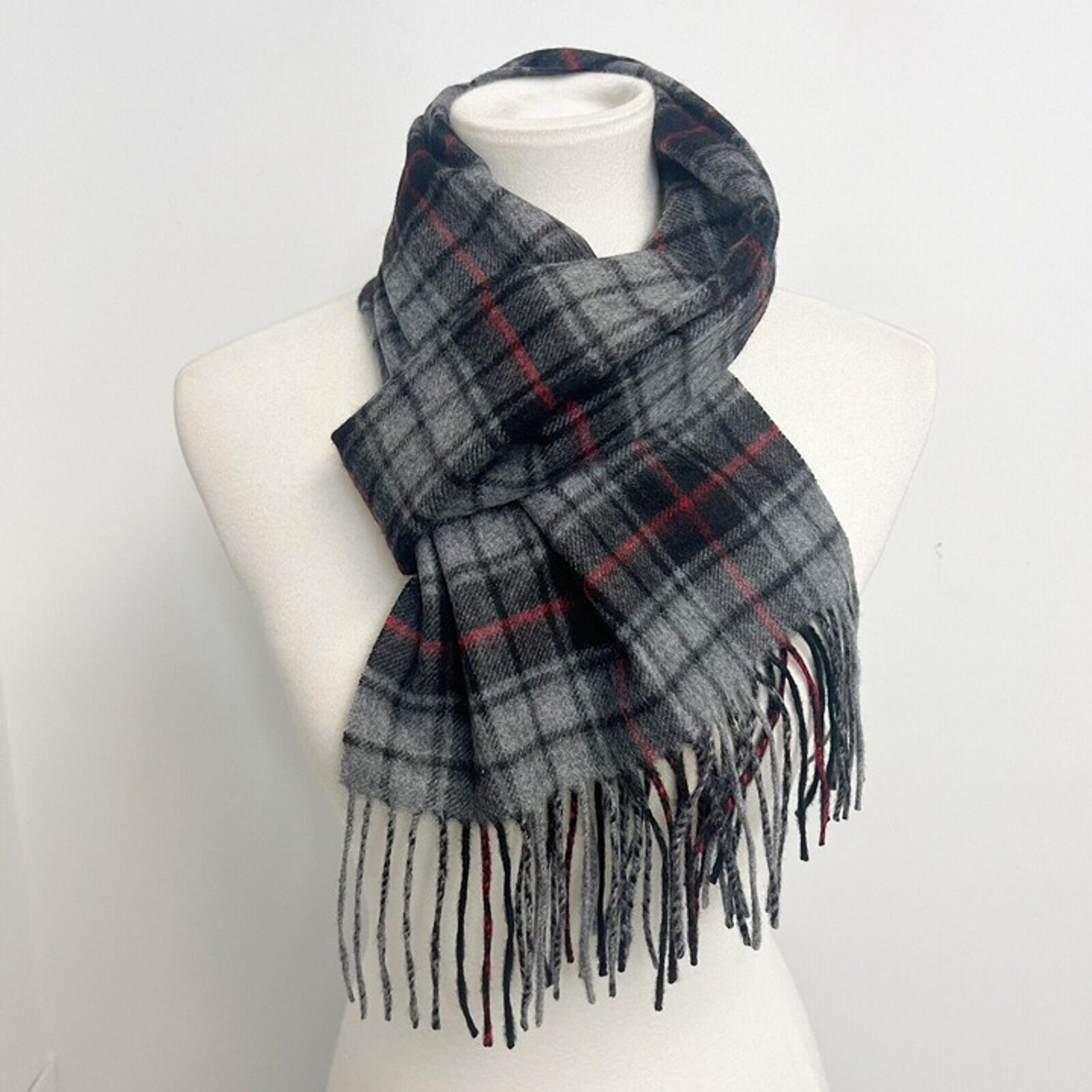 Scarf 100% Cashmere Croft & Barrow  Fringed Ends Plaid Women & Men Unisex