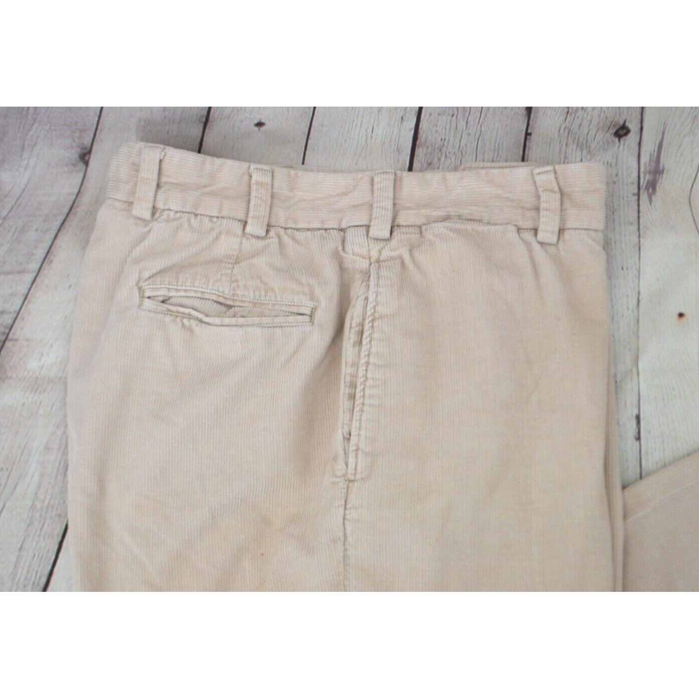 BILLS KHAKIS Men's Classic Fit M2 Flat Front Corduroy Pants SIZE 35/28 Beige