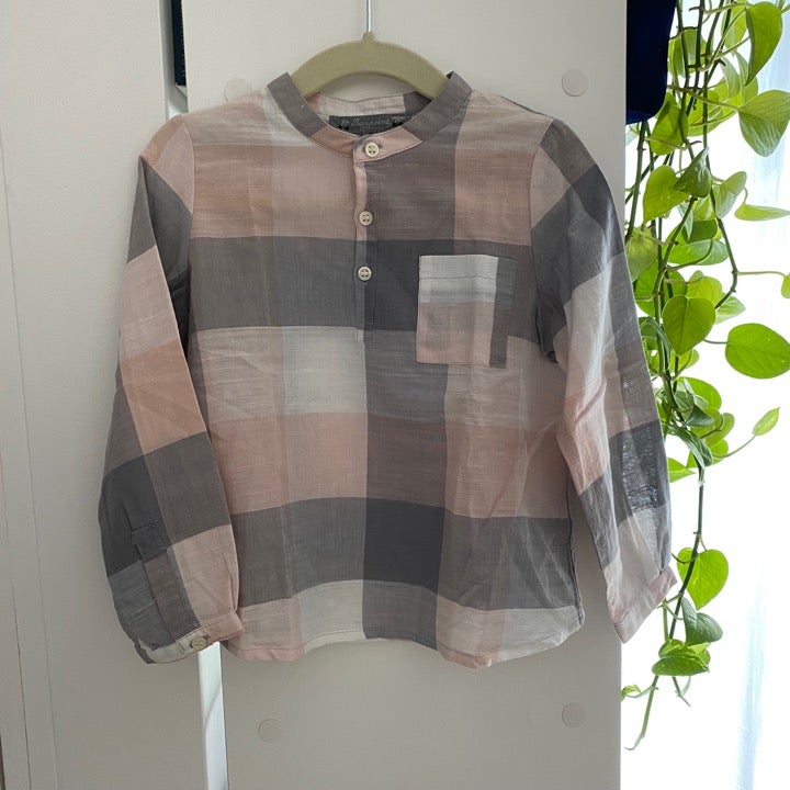 NWT Bonpoint Girls Pink Plaid Top