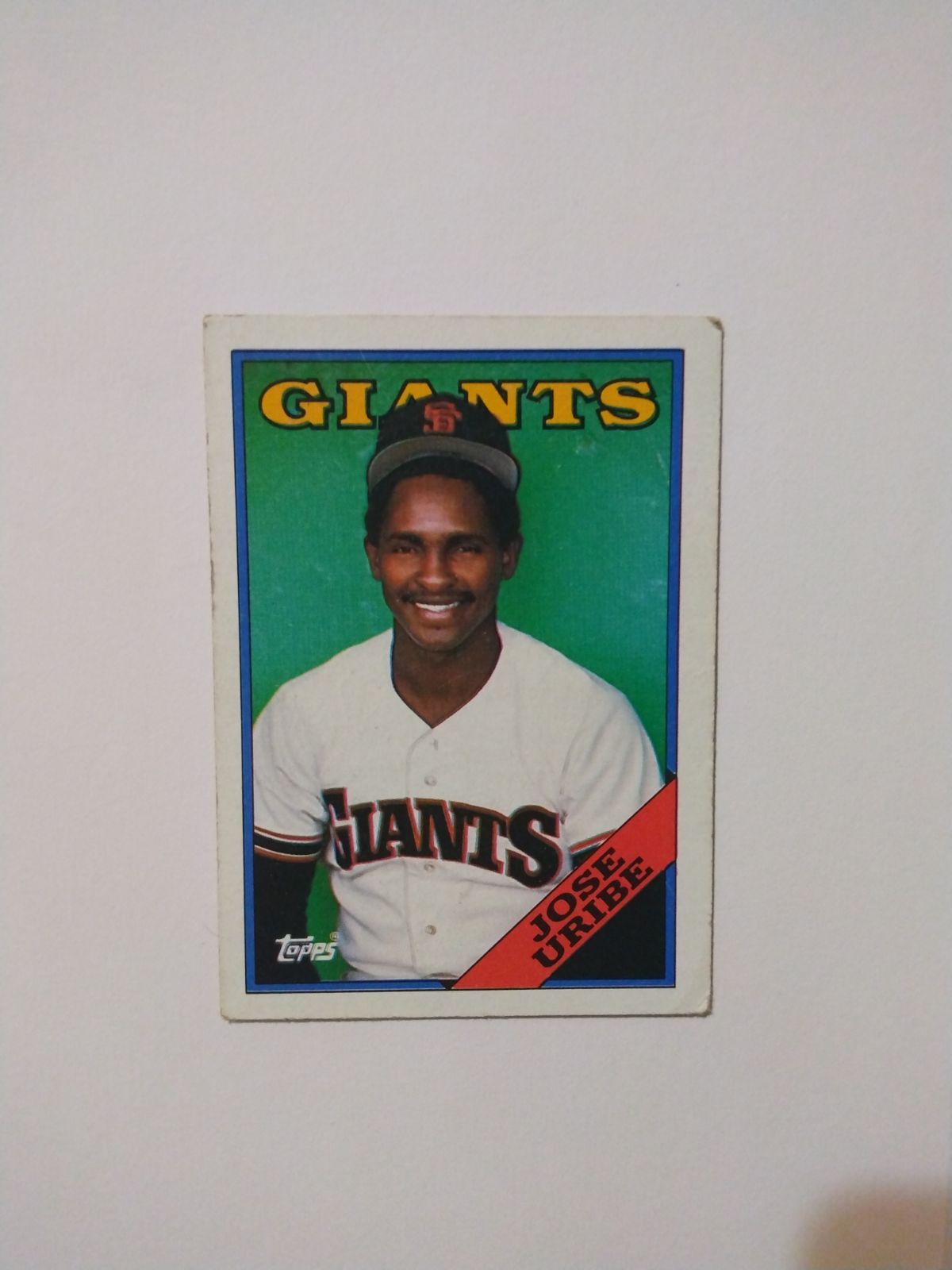 1988 Topps jose uribe error card