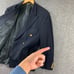 Brooks Brothers Gold Button Blazer Jacket Men 46R Double Breasted Navy Blue VTG