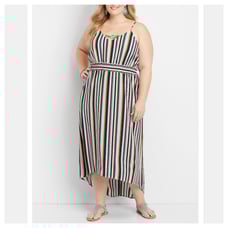 Maurices Strappy Neck Stripe Maxi Dress