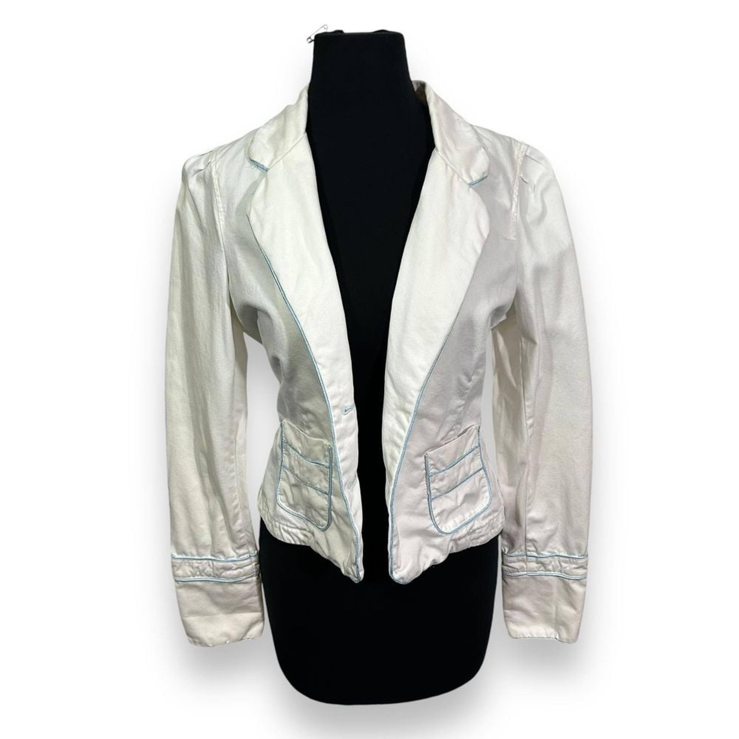Vintage Juicy Couture Jeans Denim Blazer Jacket Womens Large White
