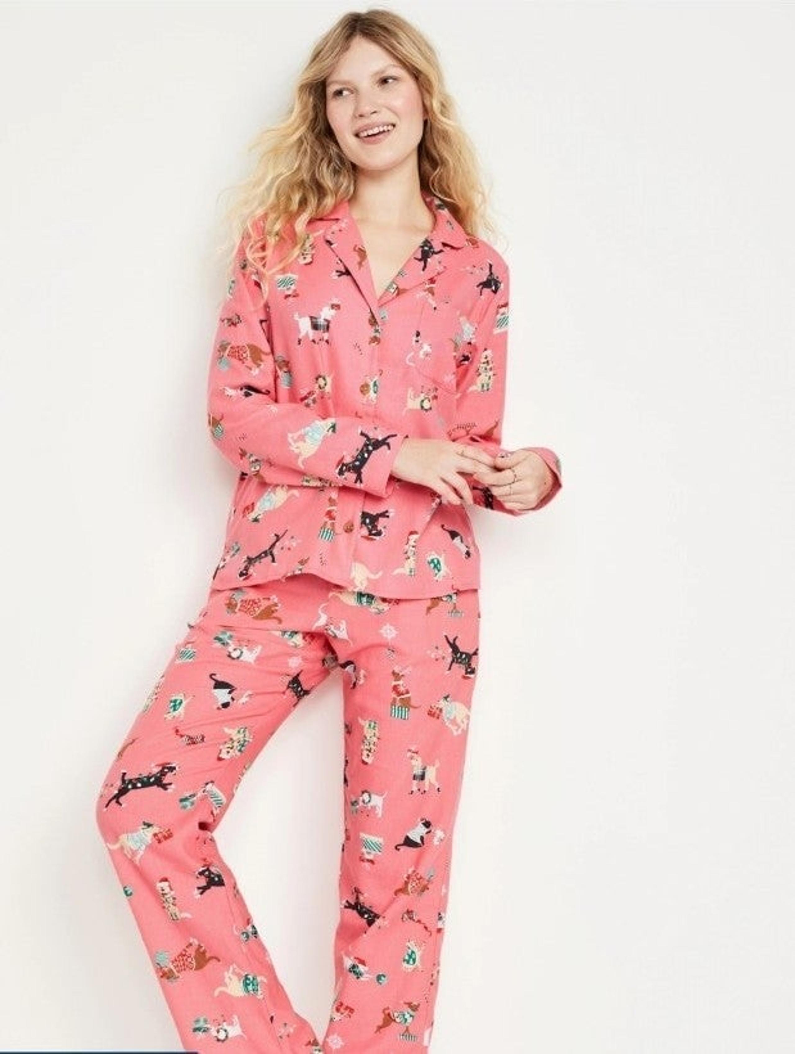 Old Navy Women's Matching Pajama Set Pink Dog Large