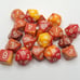 Dice Lot Role Playing D&D Dice Red Orange D20 D12 D10 D6 D4 Dungeons & Dragons