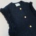 UNITED ARROWS Fancy Tweed No-Collar Vest 36 Gold Buttons