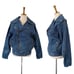 Vintage 80's Demin Distressed Biker Bomber Jacket